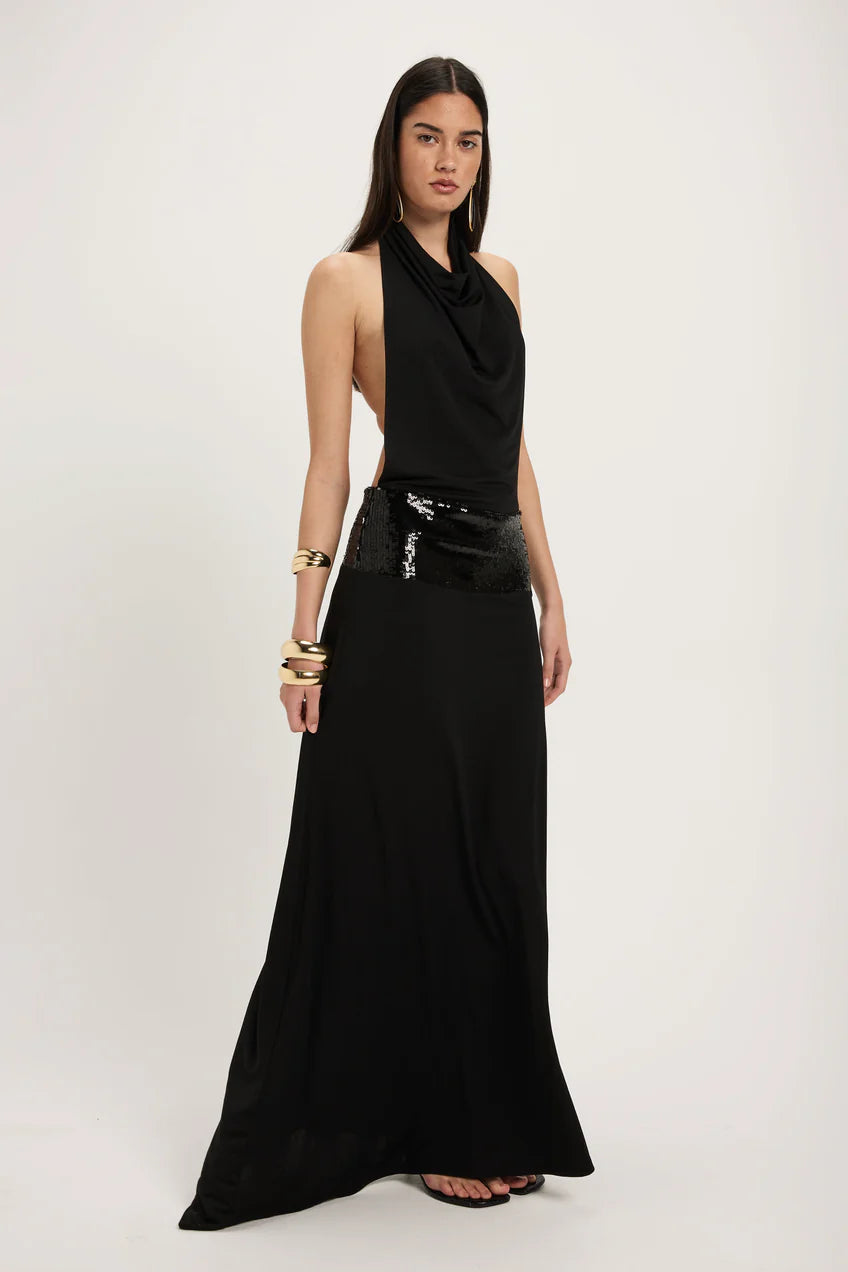 ANCE GRIA ADELE GOWN BLACK SIZE 8