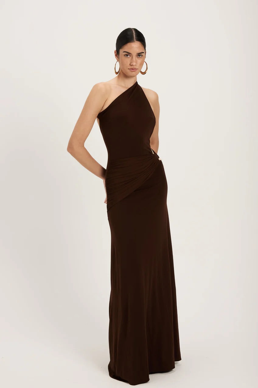 ANCE GRIA GAIA GOWN BROWN SIZE 8