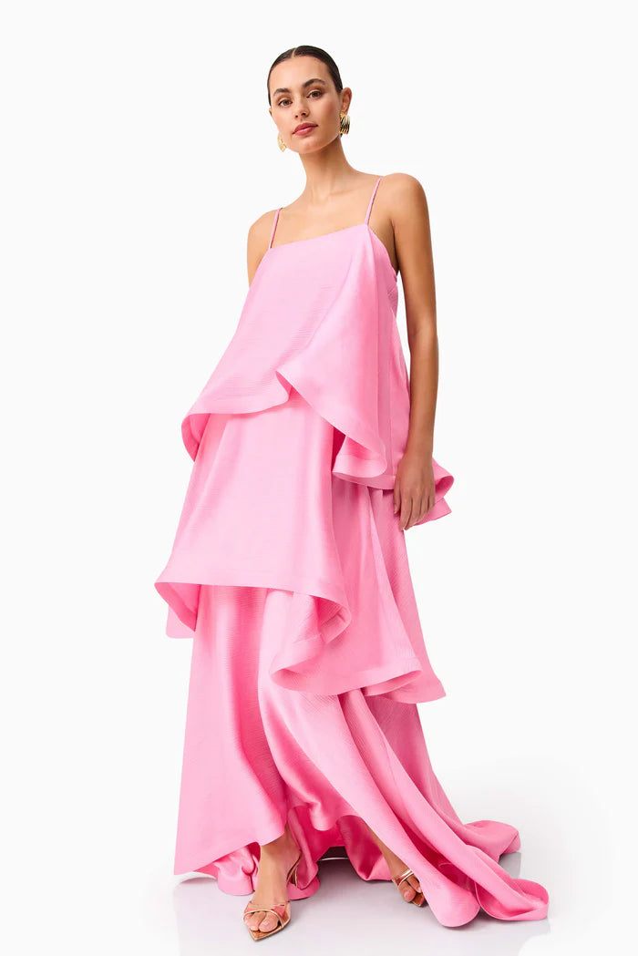 ELLIATT TILLY TIERED MAXI DRESS IN PINK SIZE 8