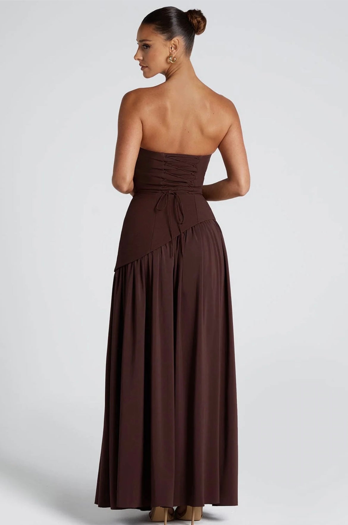 BABYBOO MALIYAH MAXI DRESS PLUM BROWN SIZE 8
