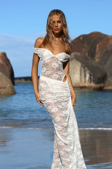 NATALIE ROLT AUBREY DRESS WHITE SIZE 8