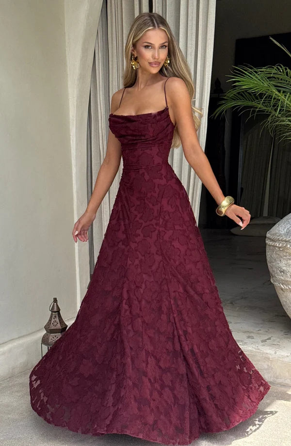 BABYBOO FRANCIS MAXI DRESS CHERRY LACQUER SIZE 8