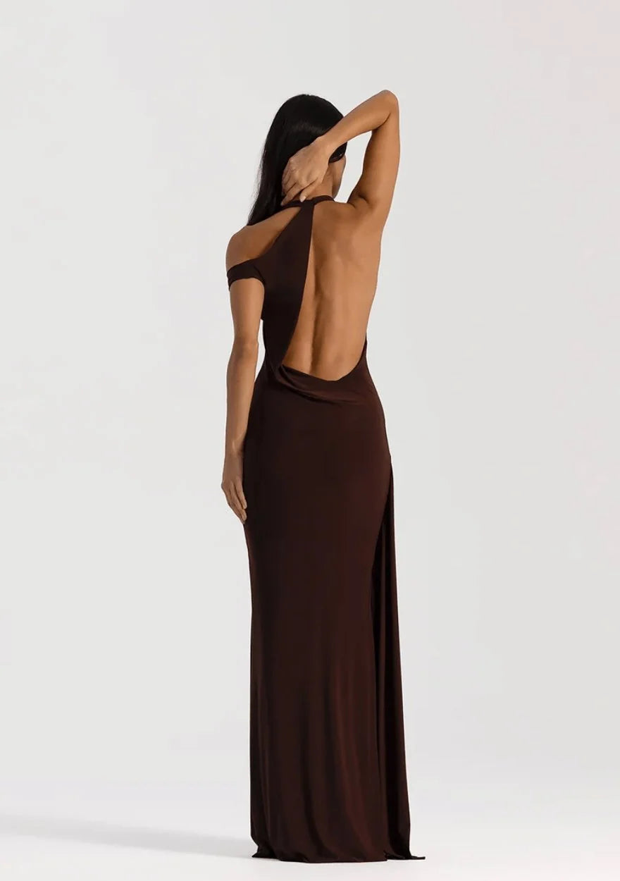 NATALIE ROLT MARIELA GOWN ESPRESSO SIZE 8