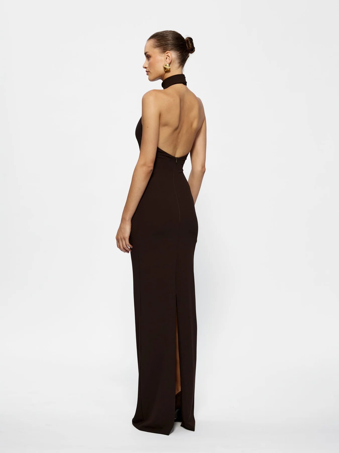 EFFIE KATS RHI GOWN COFFEE BROWN SIZE 8
