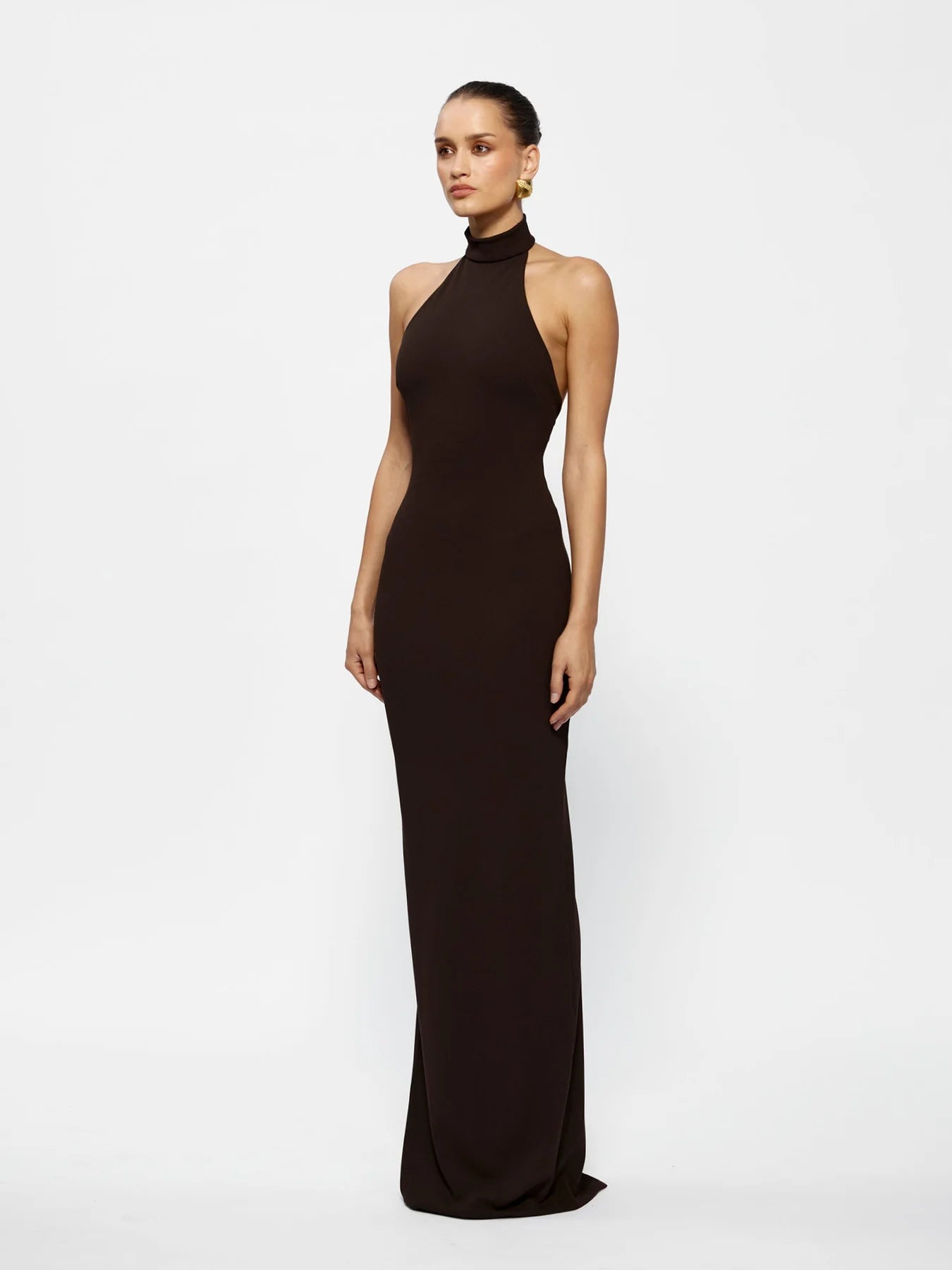 EFFIE KATS RHI GOWN COFFEE BROWN SIZE 8