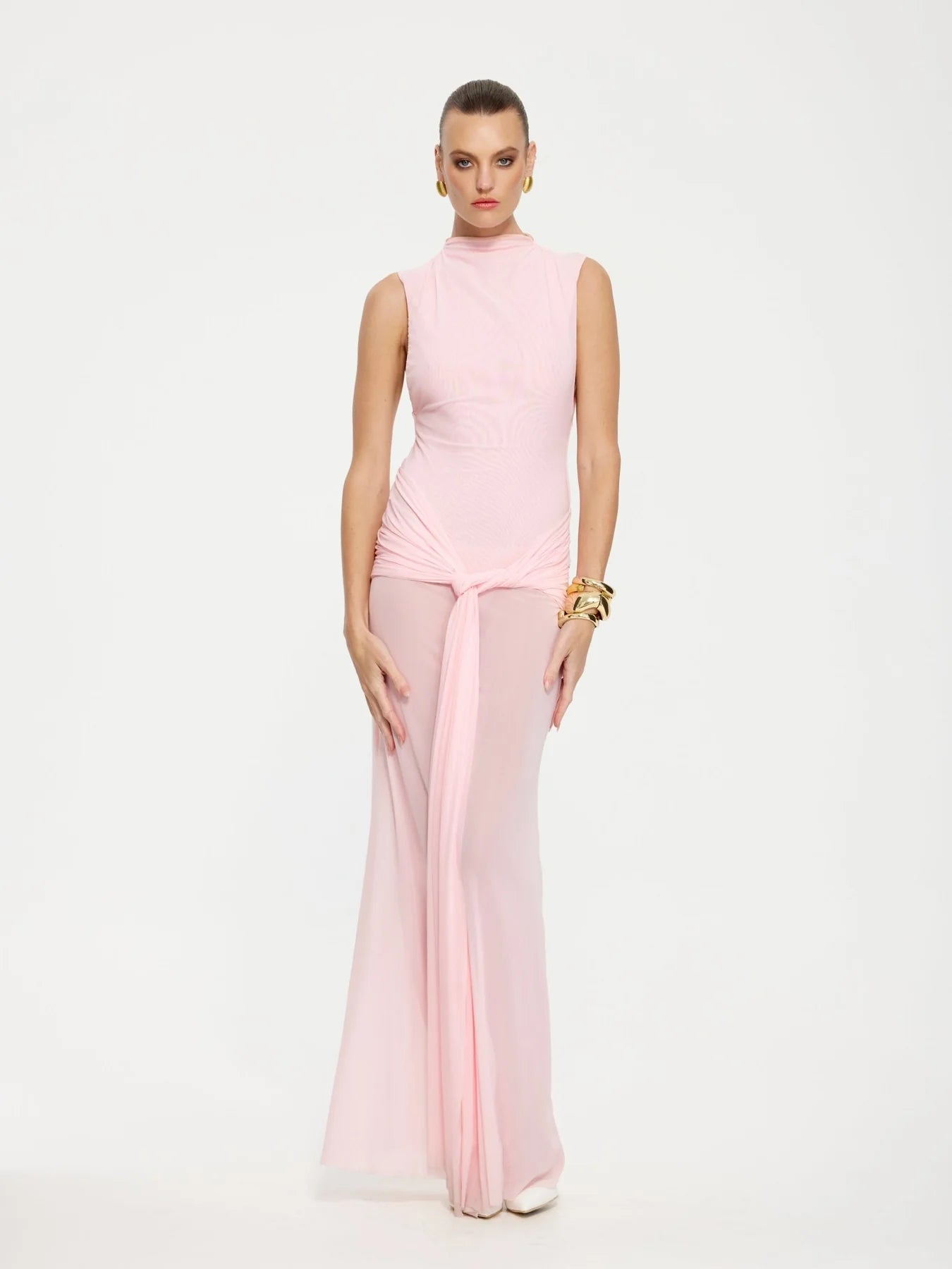 EFFIE KATS ROZA MAXI DRESS IN PETAL PINK SIZE 8