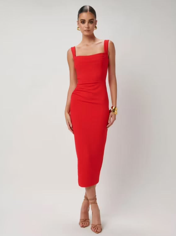 EFFIE KATS MARBELLA DRESS IN CHERRY RED SIZE 8, 10