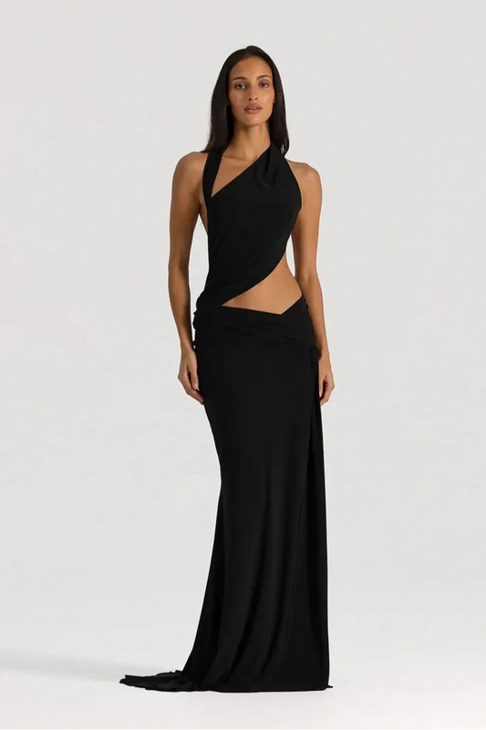 NATALIE ROLT ODETTE GOWN BLACK SIZE 8