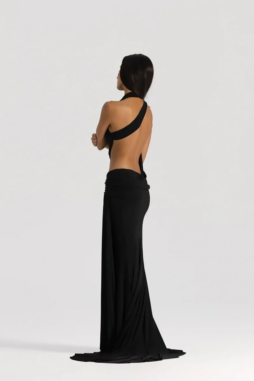 NATALIE ROLT ODETTE GOWN BLACK SIZE 8