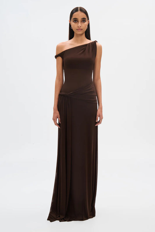 MISHA SISAL MESH DRESS ESPRESSO SIZE 8, 10