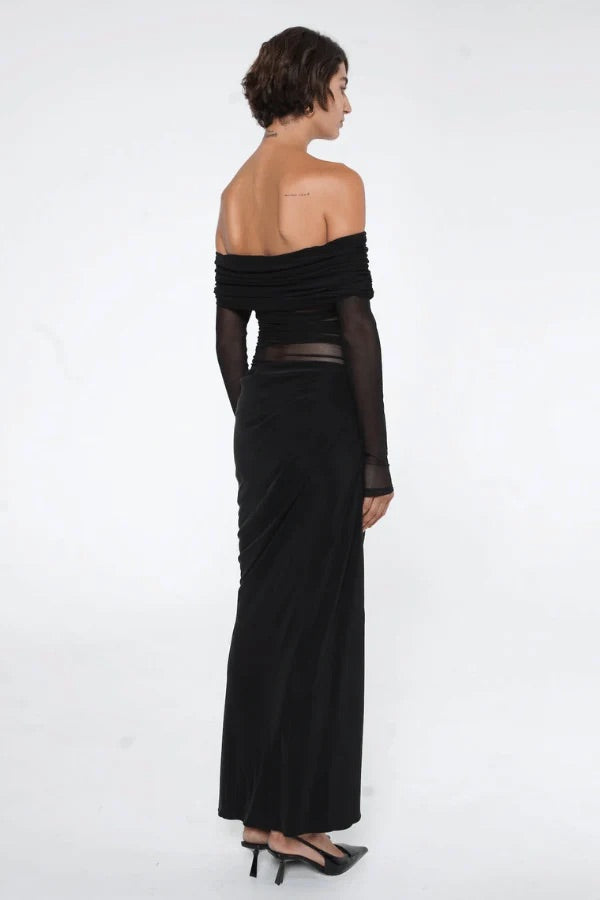 BENNI YASMIN OFF SHOULDER MAXI DRESS SIZE 8, 10