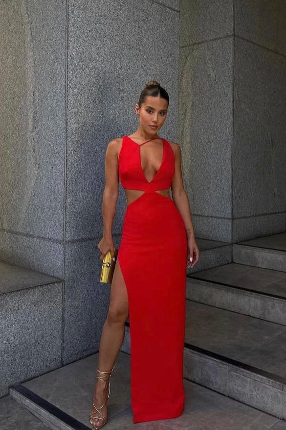 EFFIE KATS ENIKO GOWN IN RED SIZE 8, 10