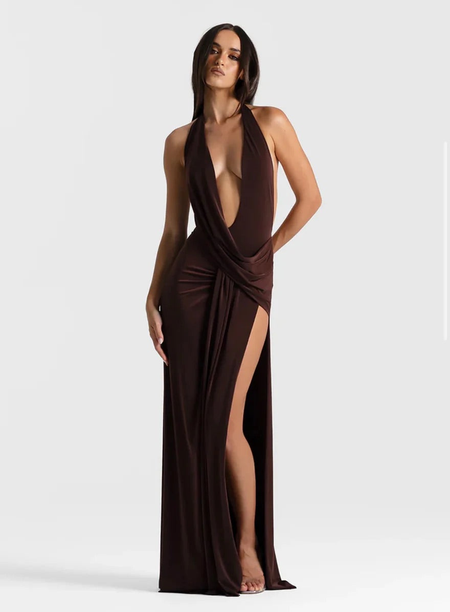 NATALIE ROLT WINONA GOWN ESPRESSO SIZE 6, 8, 10