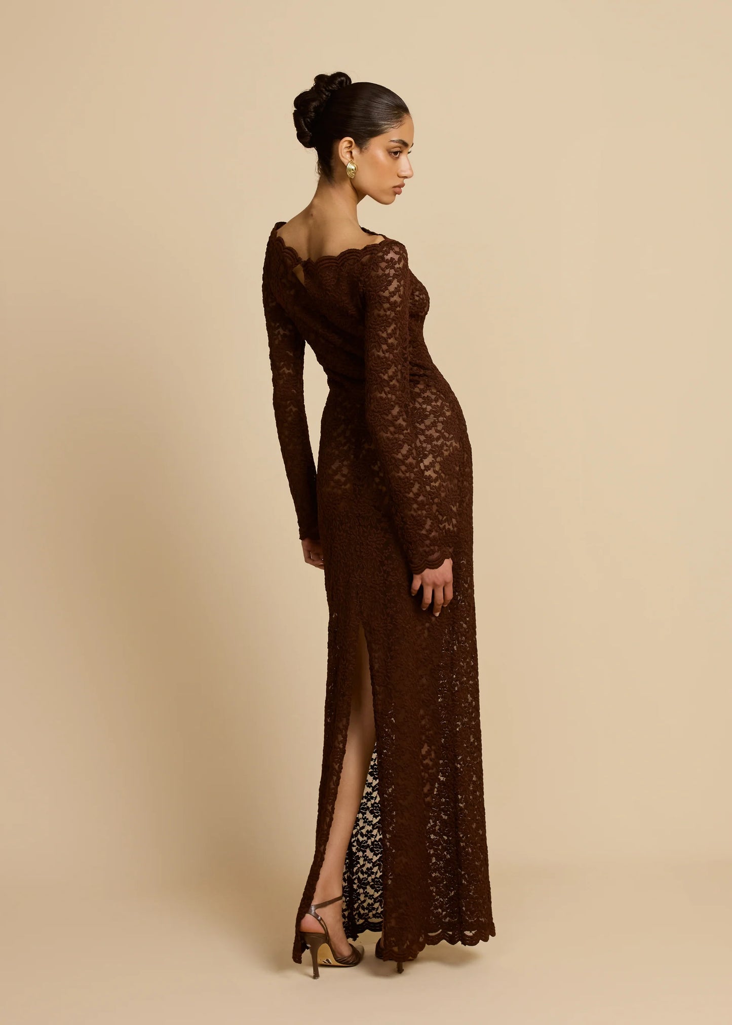 ARCINA ORI MONET MAXI DRESS CHOCOLATE BROWN SIZE 8, 10