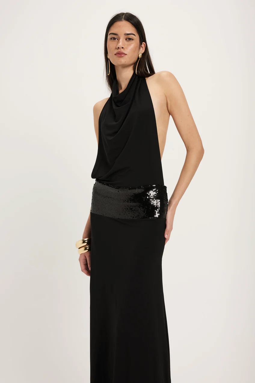 ANCE GRIA ADELE GOWN BLACK SIZE 8