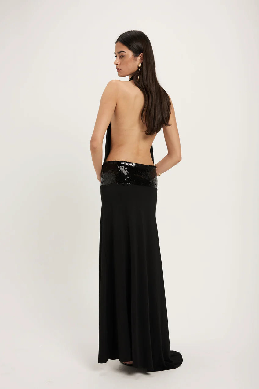 ANCE GRIA ADELE GOWN BLACK SIZE 8