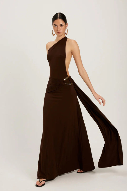 ANCE GRIA GAIA GOWN BROWN SIZE 8