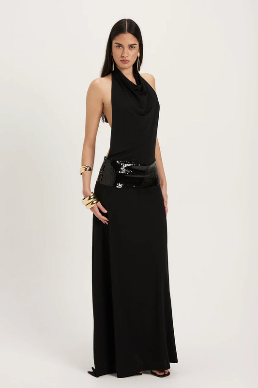 ANCE GRIA ADELE GOWN BLACK SIZE 8
