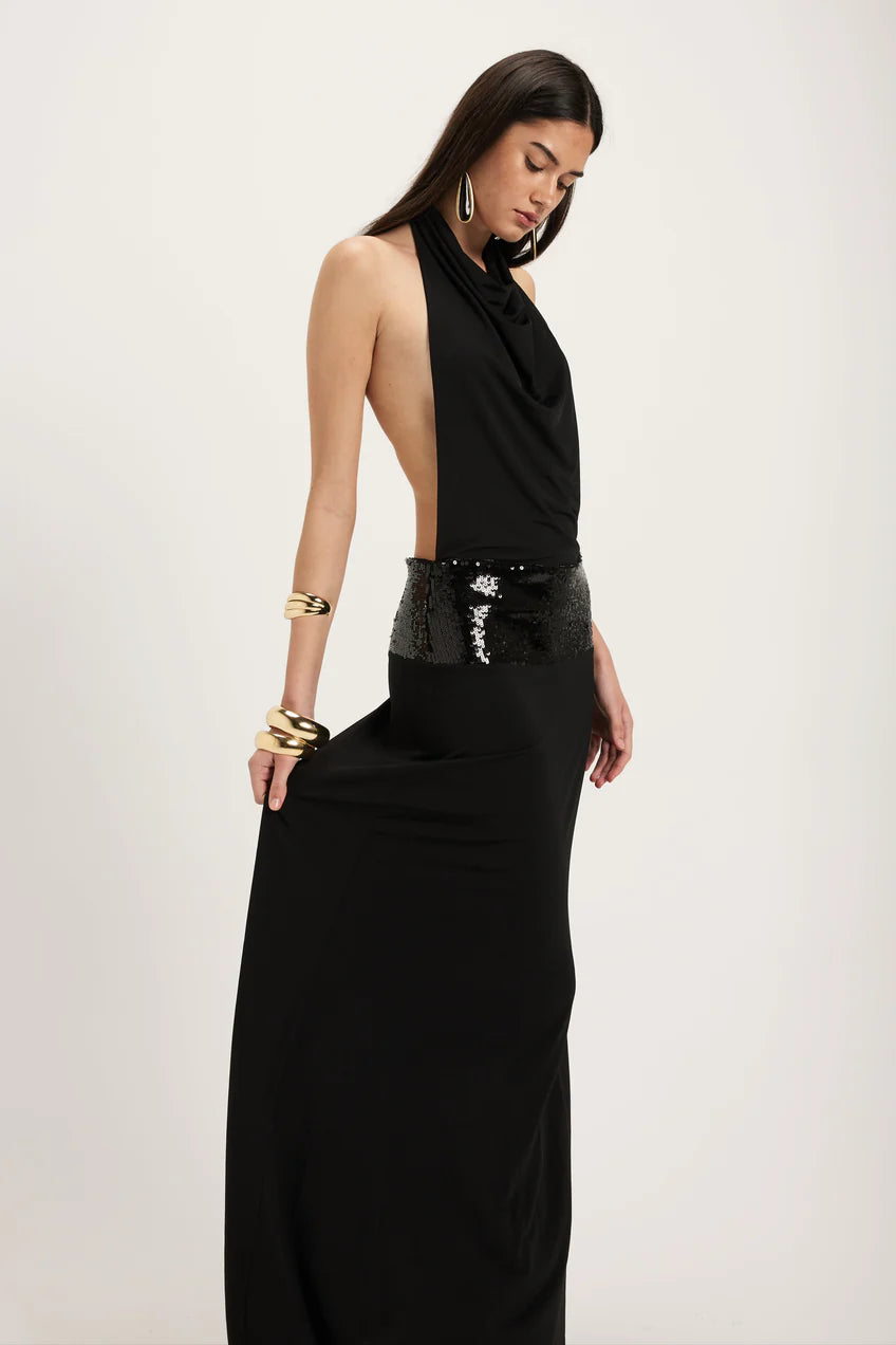 ANCE GRIA ADELE GOWN BLACK SIZE 8
