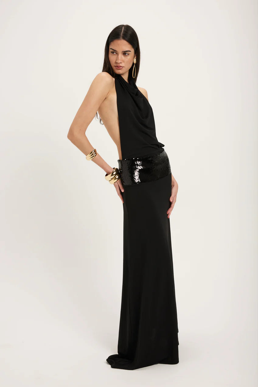 ANCE GRIA ADELE GOWN BLACK SIZE 8