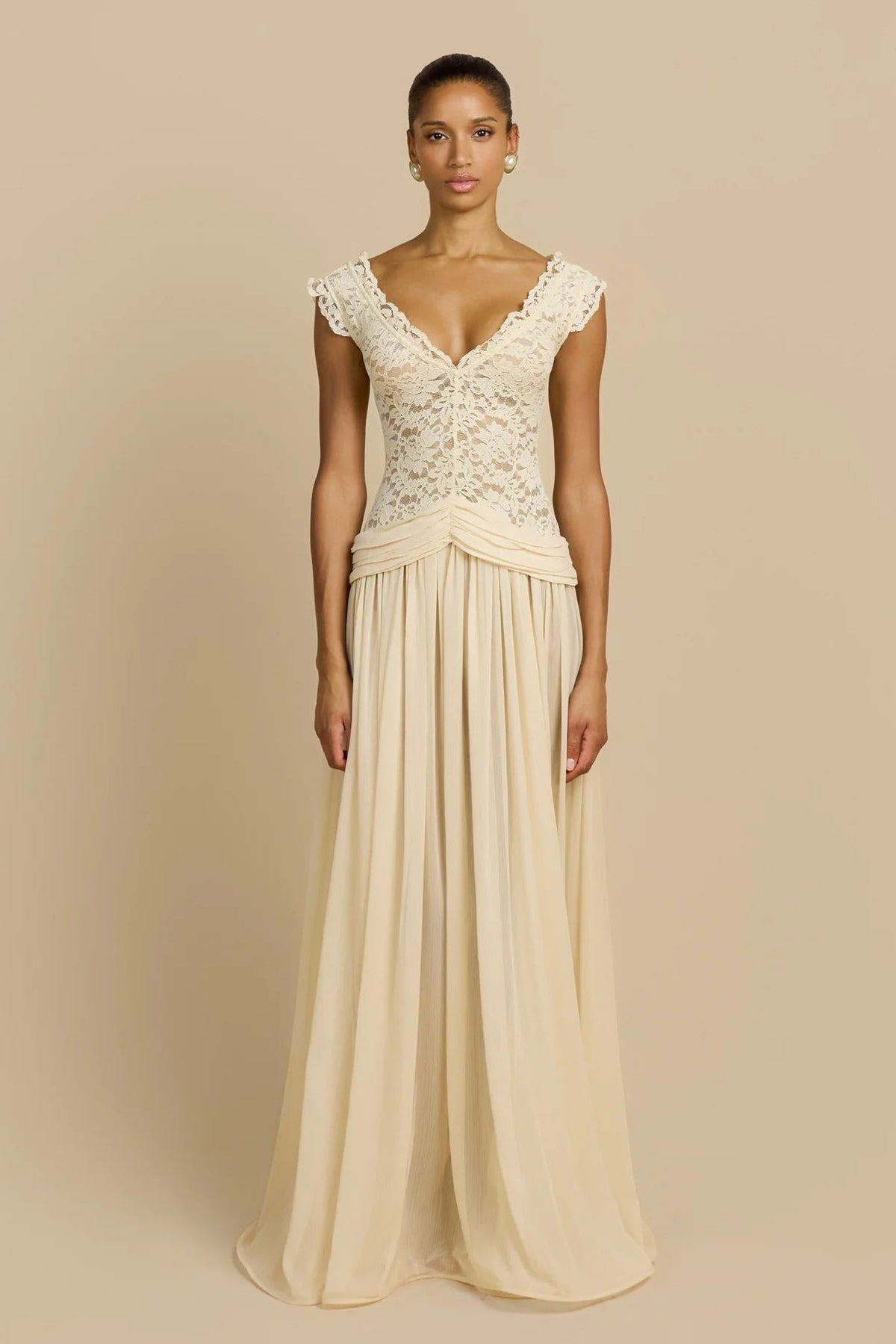 ARCINA ORI ARABELLA DRESS BEIGE SIZE 8
