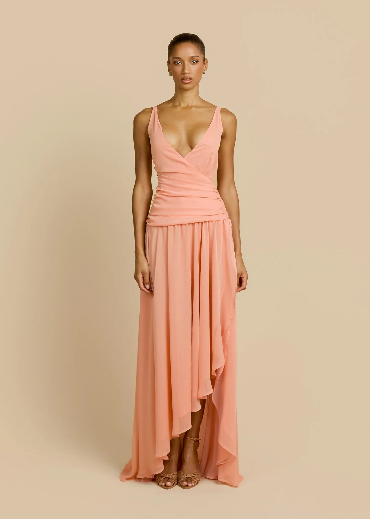 ARCINA ORI DELILAH DRESS PEACH SIZE 8, 10