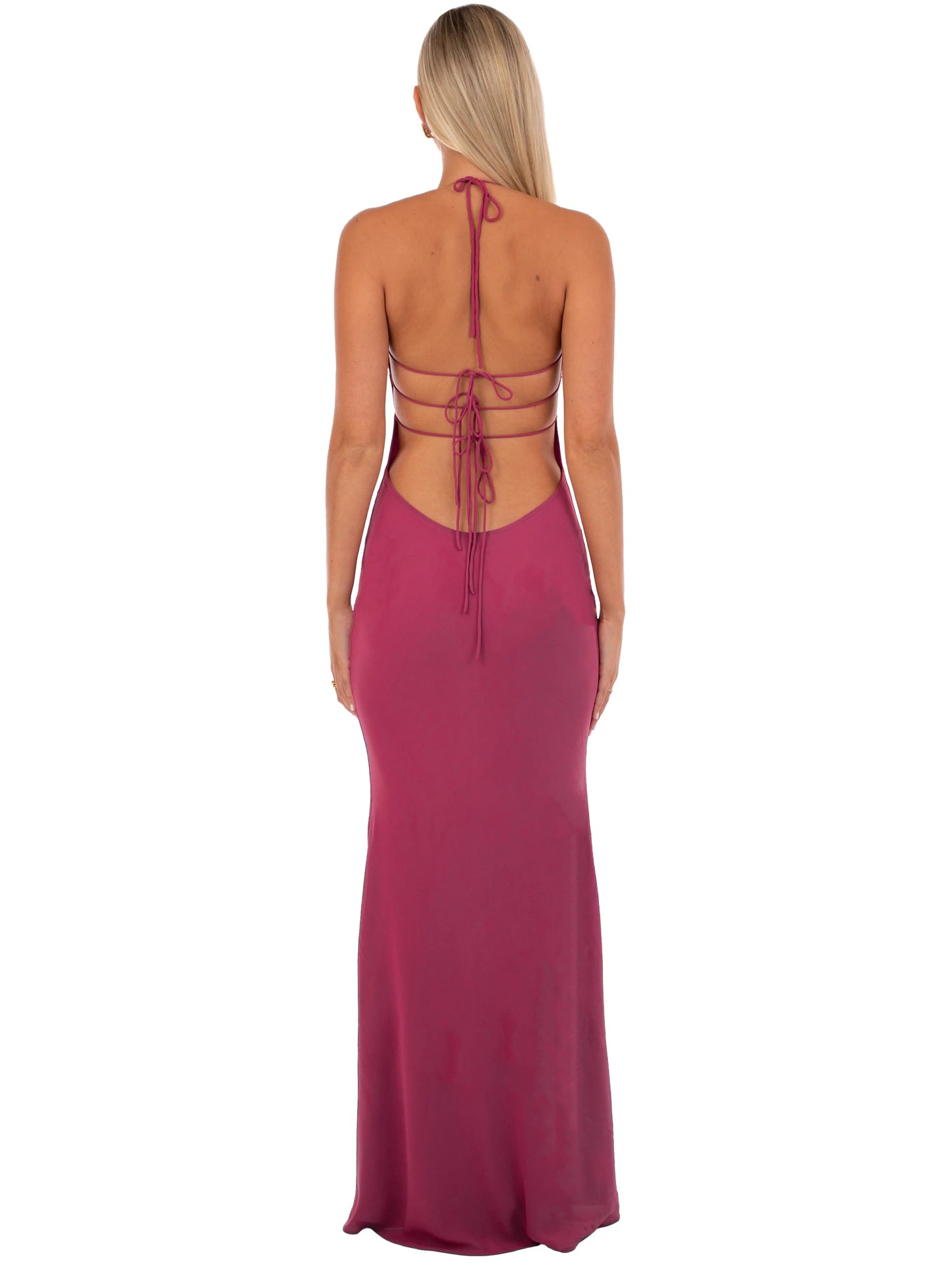 I AM DELILAH DELILAH MAXI DRESS WINE SIZE 8