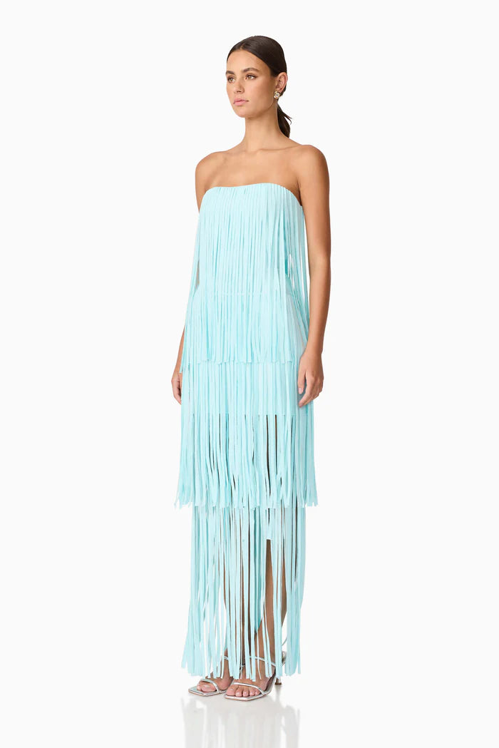 ELLIATT ALYA TIERED MAXI DRESS IN BLUE SIZE 8