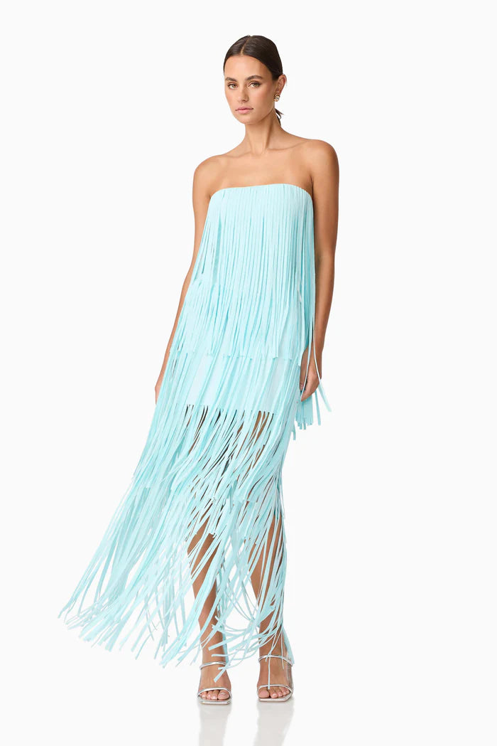 ELLIATT ALYA TIERED MAXI DRESS IN BLUE SIZE 8