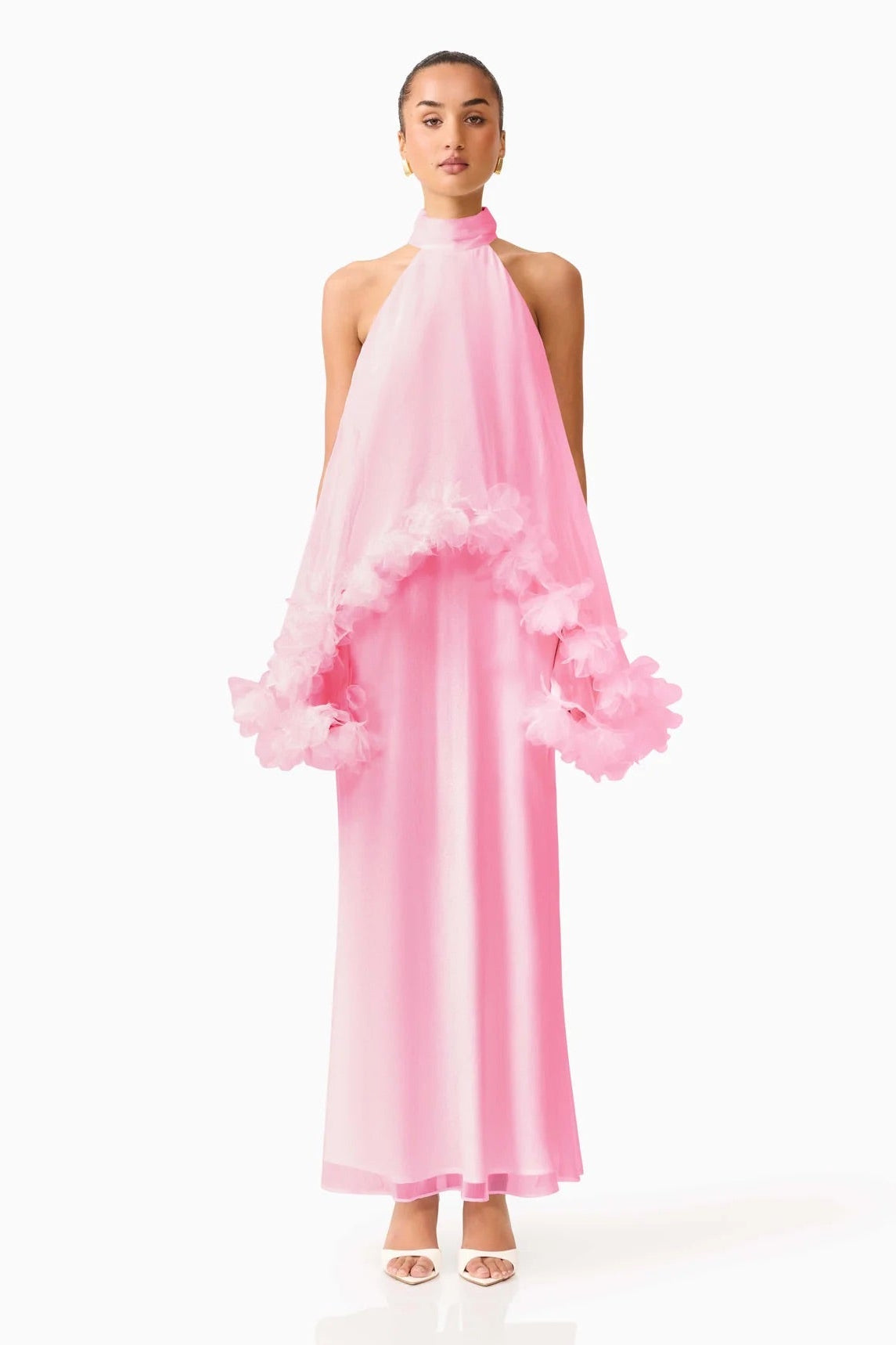 ELLIATT POPPY CAPE GOWN PINK SIZE 8