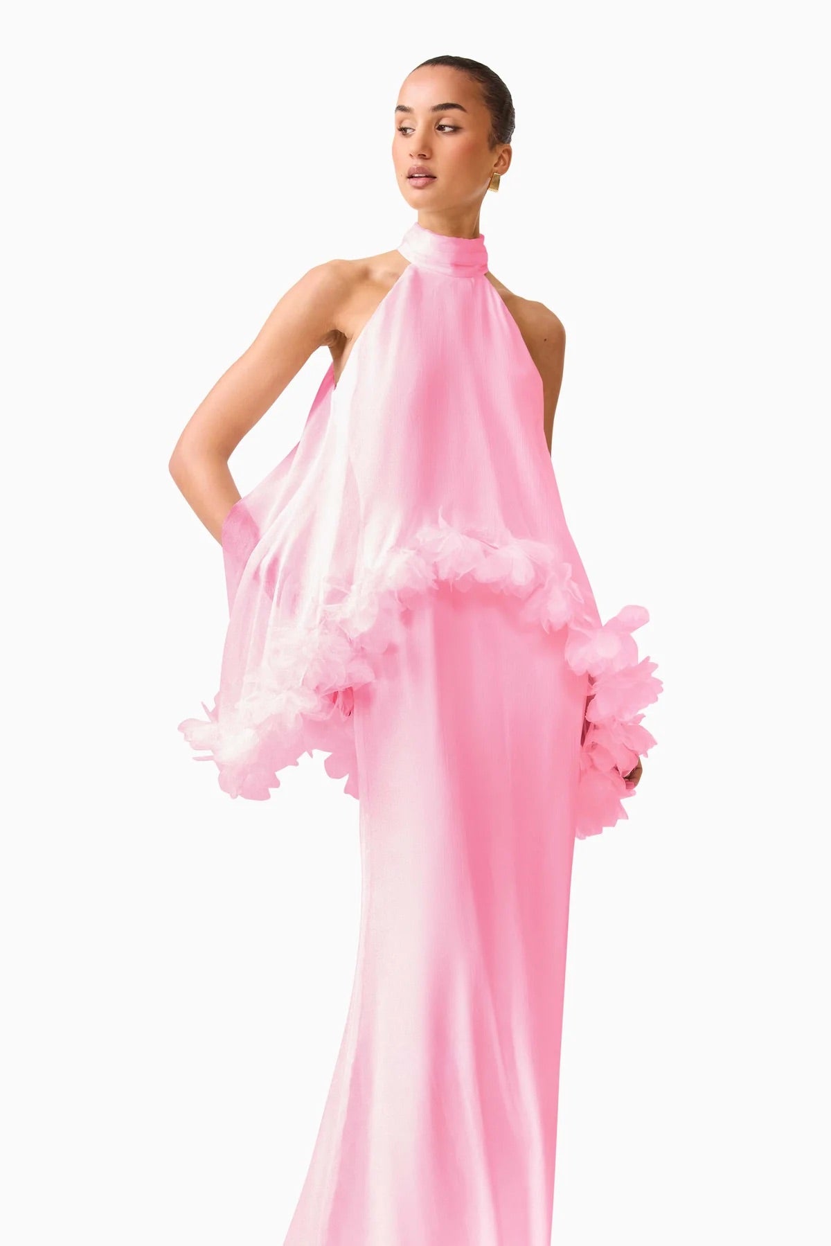 ELLIATT POPPY CAPE GOWN PINK SIZE 8