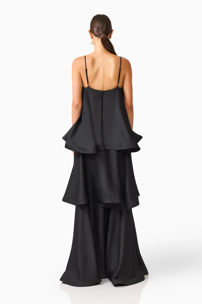 ELLIATT TILLY TIERED MAXI DRESS BLACK SIZE 8, 10, 12