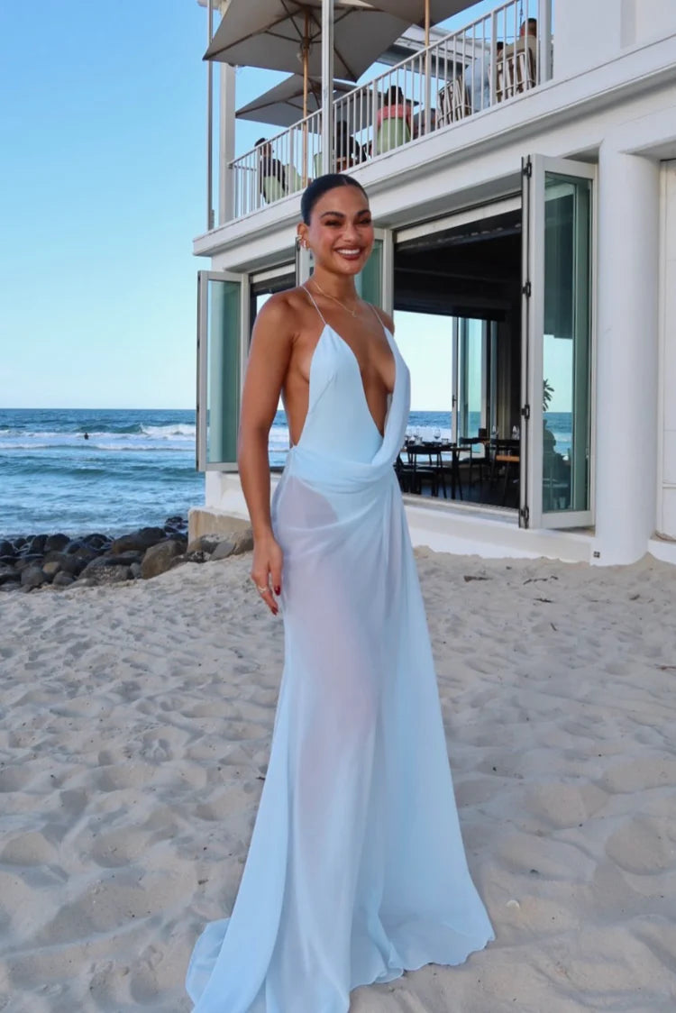 NATALIE ROLT AGNES DRESS ICE BLUE SIZE 8