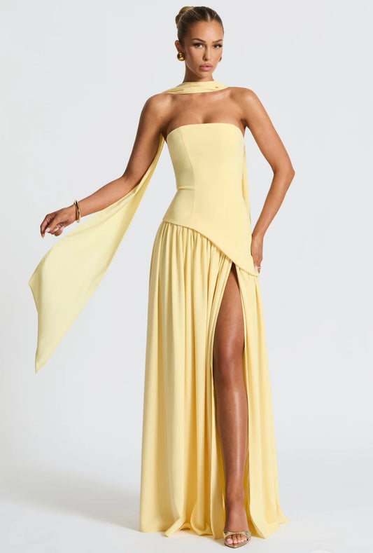 BABYBOO MALIYAH MAXI DRESS LEMON SIZE 8
