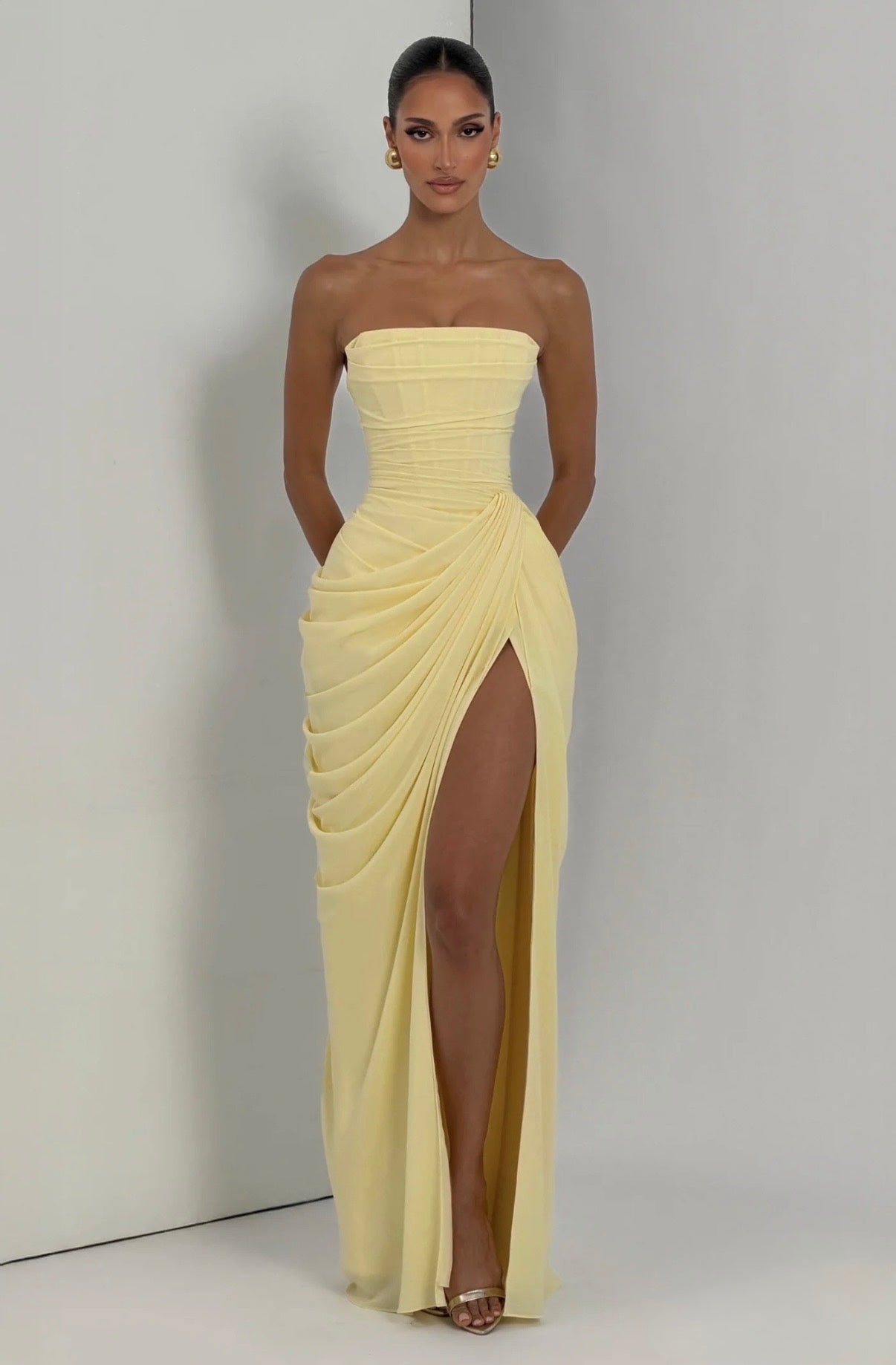 BABYBOO CYRA MAXI DRESS LEMON SIZE 8 – Curated Collection