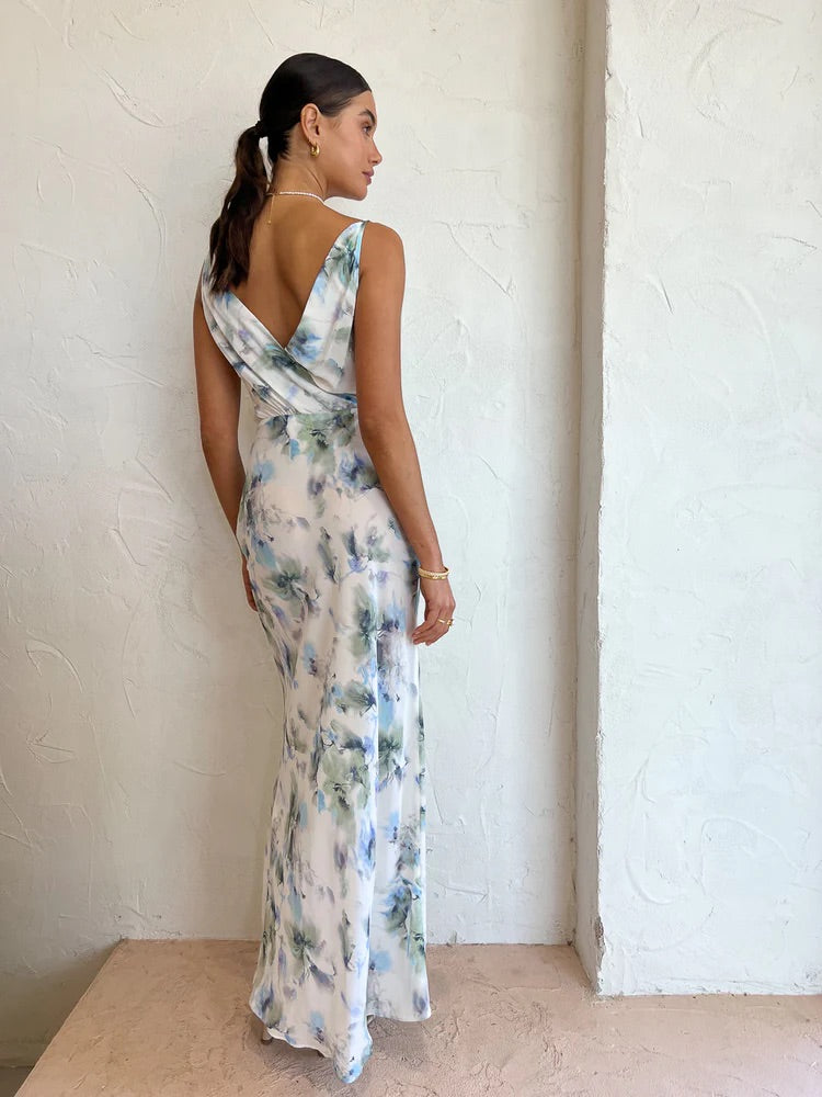 BEC & BRIDGE CORRINE V MAXI IN WATERCOLOUR FLORAL SIZE 10