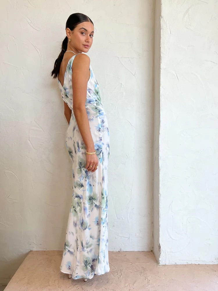 BEC & BRIDGE CORRINE V MAXI IN WATERCOLOUR FLORAL SIZE 10