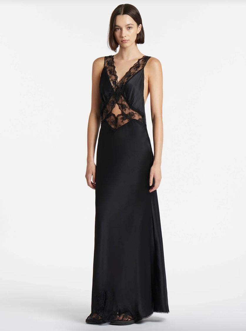 SIR THE LABEL ARIES CUT OUT GOWN IN BLACK SIZE 8