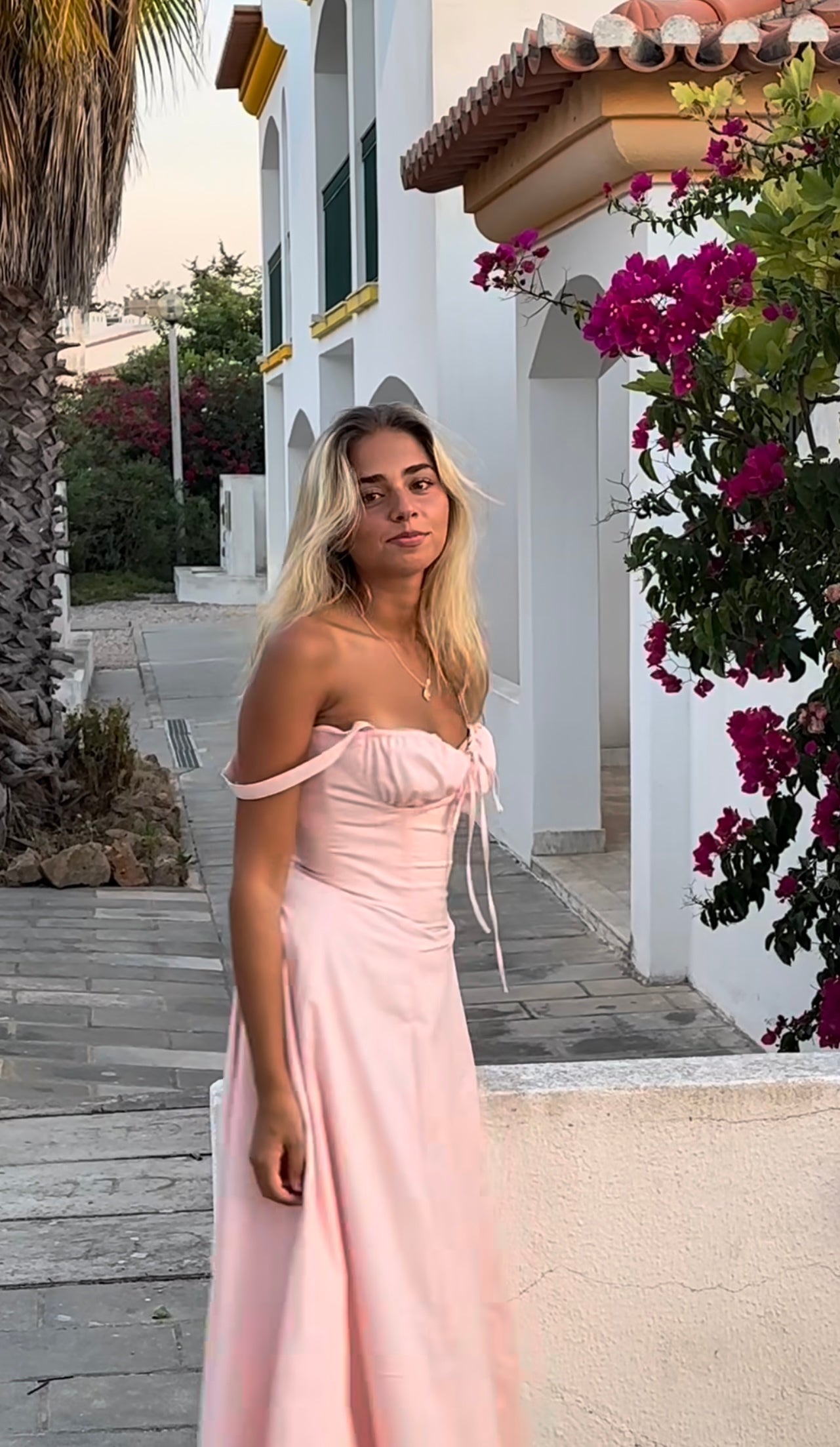 carmen maxi dress in blush Carmen Floral Maxi Gown - Blush