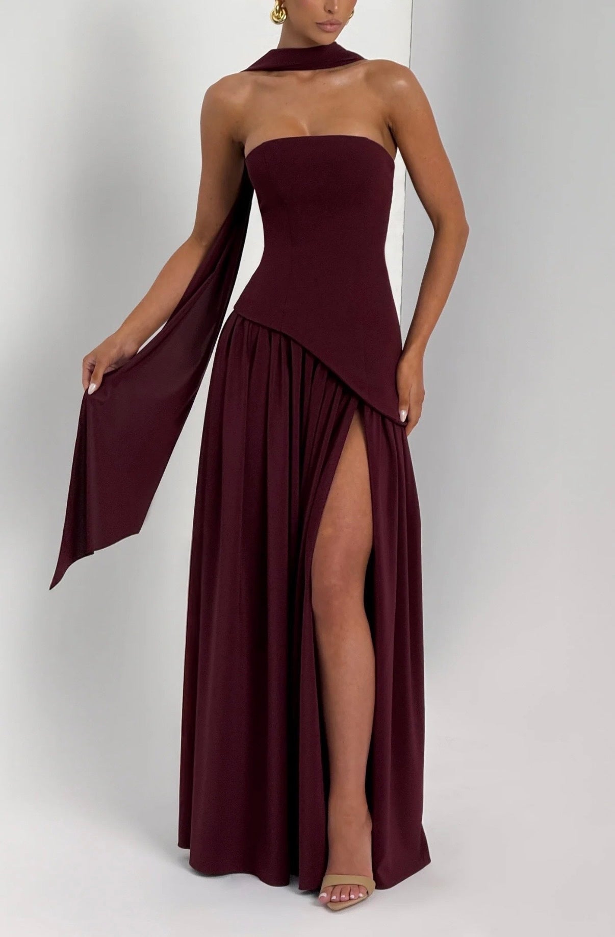 BABYBOO MALIYAH MAXI DRESS CHERRY LACQUER SIZE 6, 8, 10