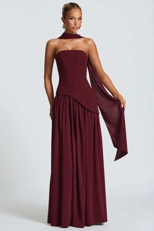 BABYBOO MALIYAH MAXI DRESS CHERRY LACQUER SIZE 8, 10