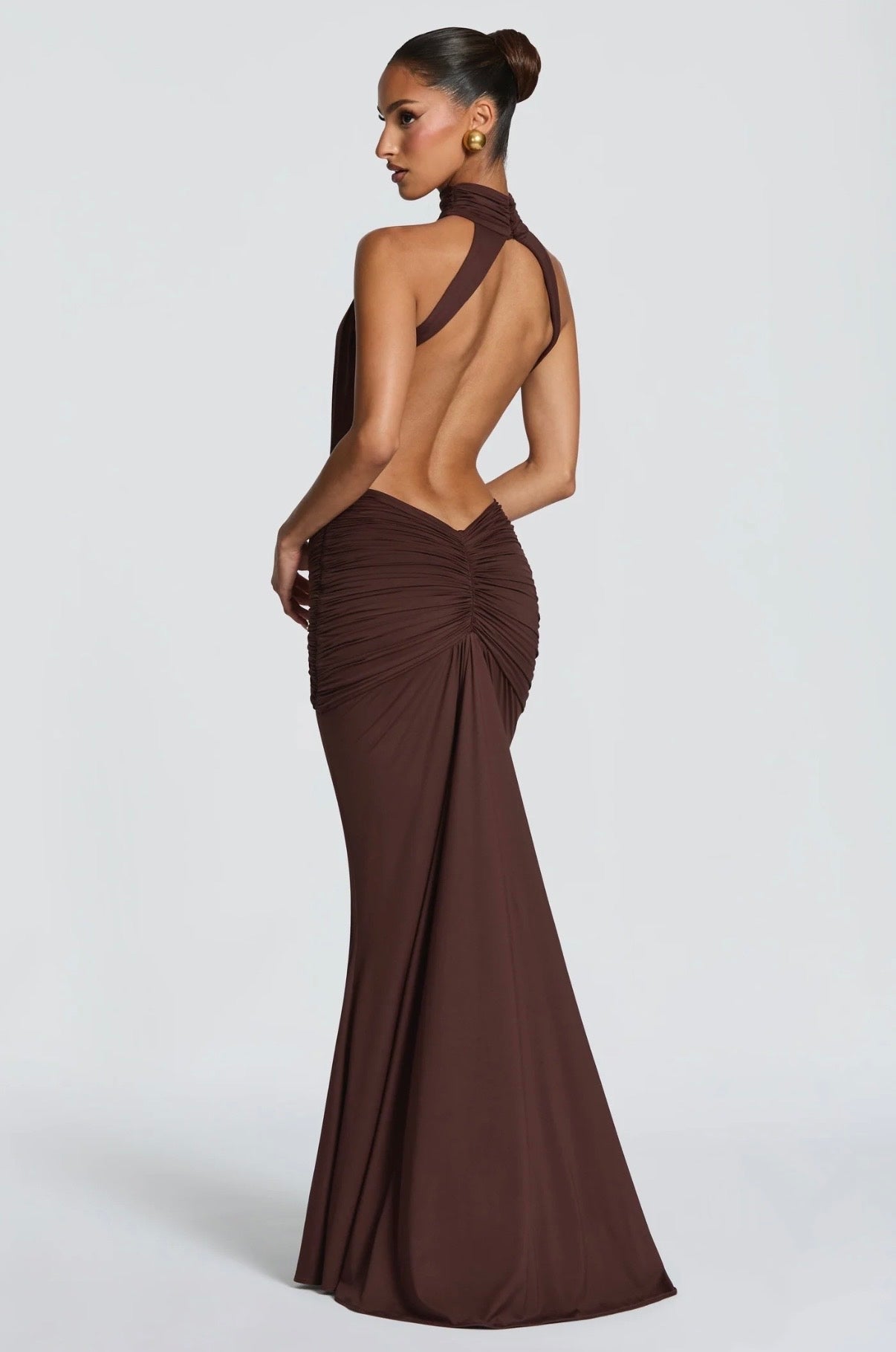 BABYBOO THEKLA MAXI DRESS PLUM BROWN SIZE 8