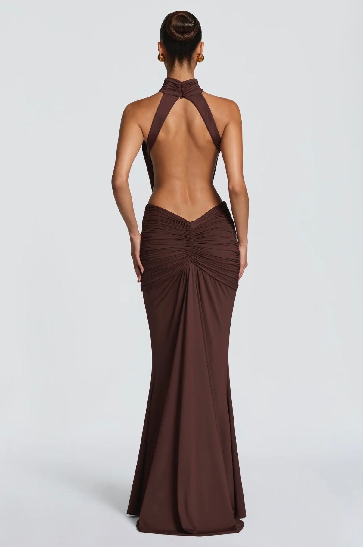 BABYBOO THEKLA MAXI DRESS PLUM BROWN SIZE 8