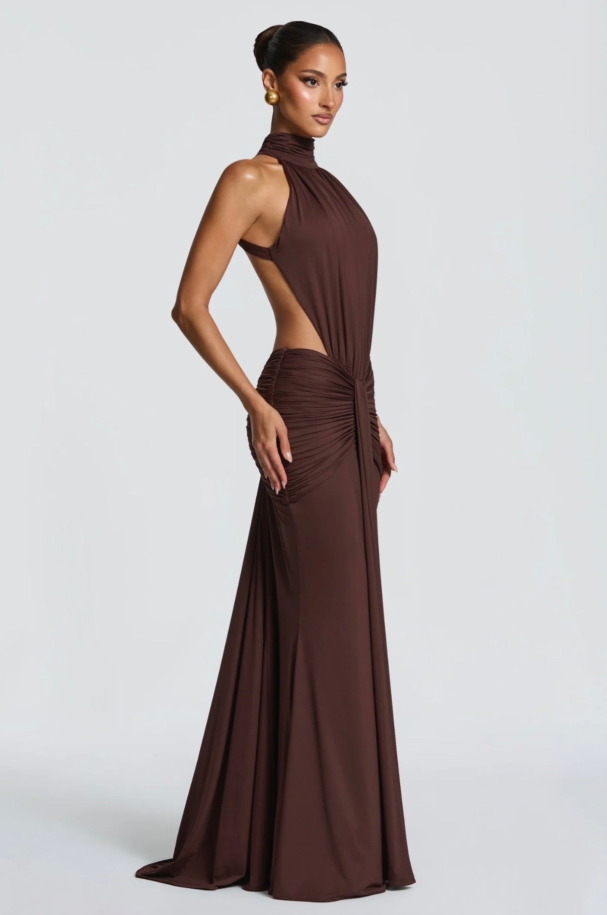 BABYBOO THEKLA MAXI DRESS PLUM BROWN SIZE 8