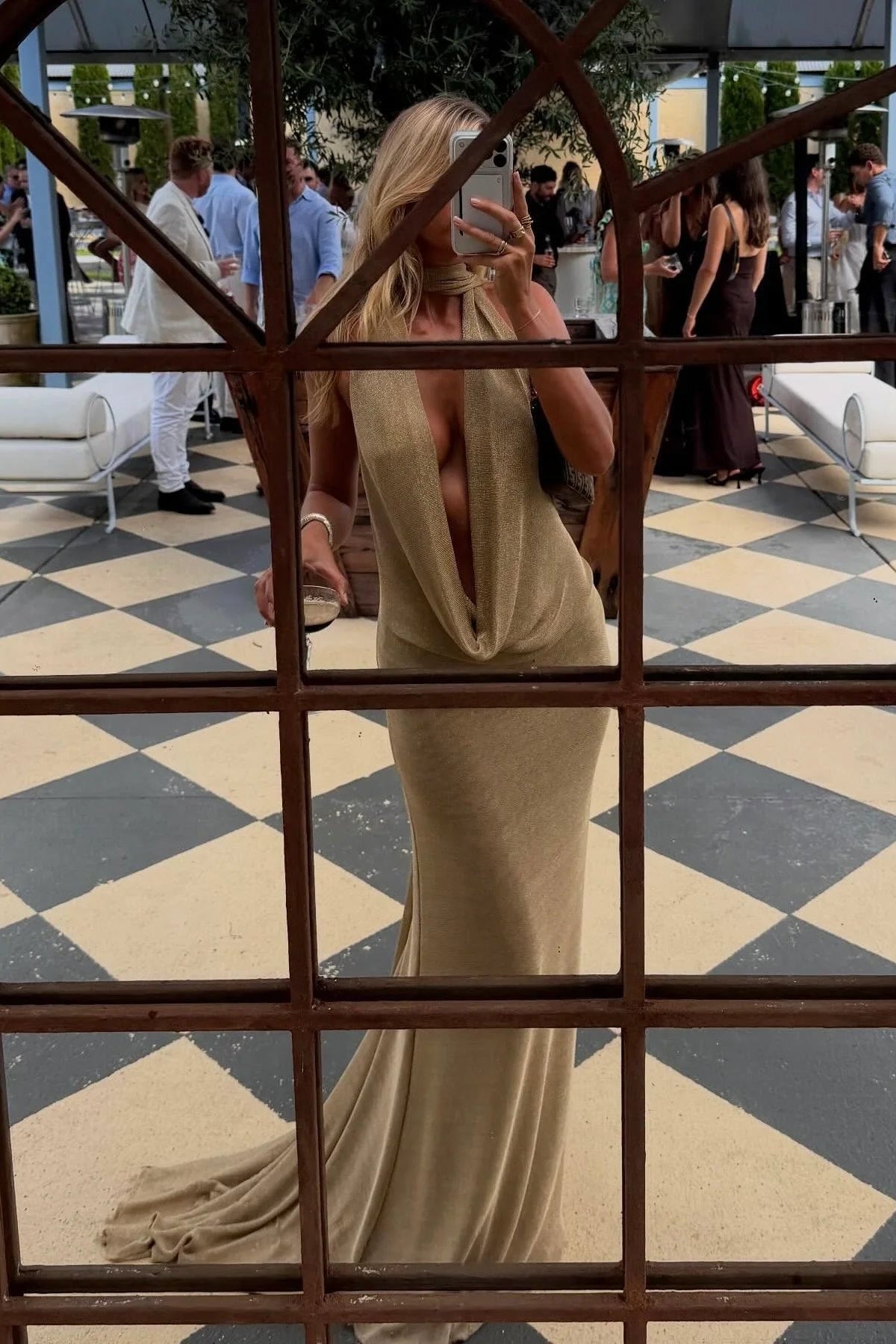 ARCINA ORI KAIA DRESS GOLD SIZE 8