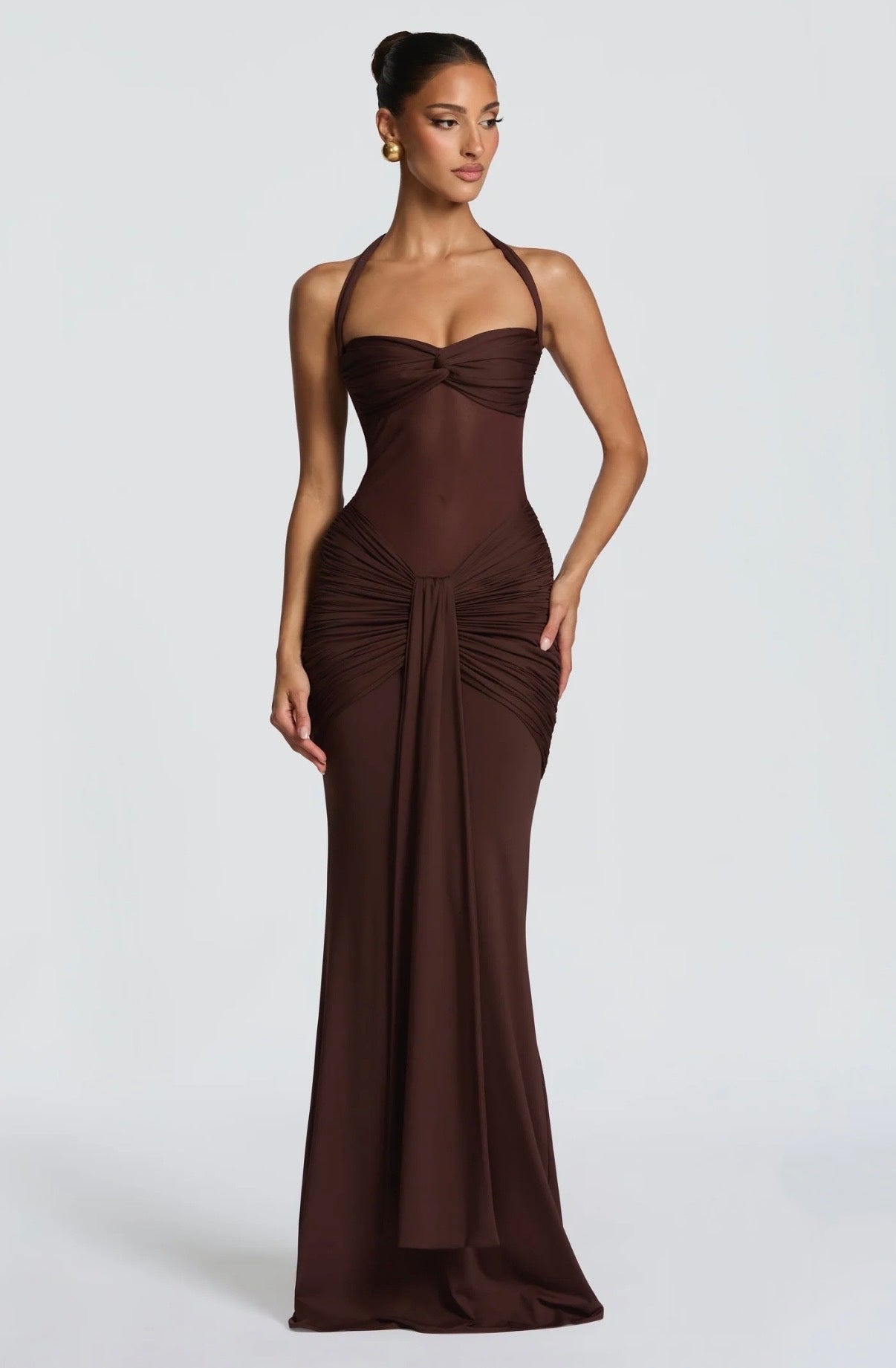 BABYBOO VIXEN MAXI DRESS PLUM BROWN SIZE 6, 8, 10