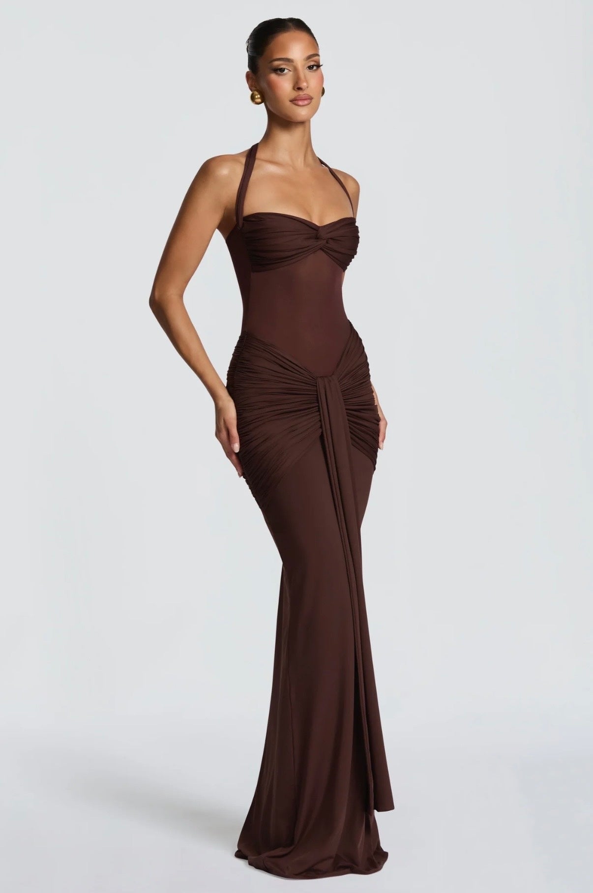 BABYBOO VIXEN MAXI DRESS PLUM BROWN SIZE 6, 8, 10