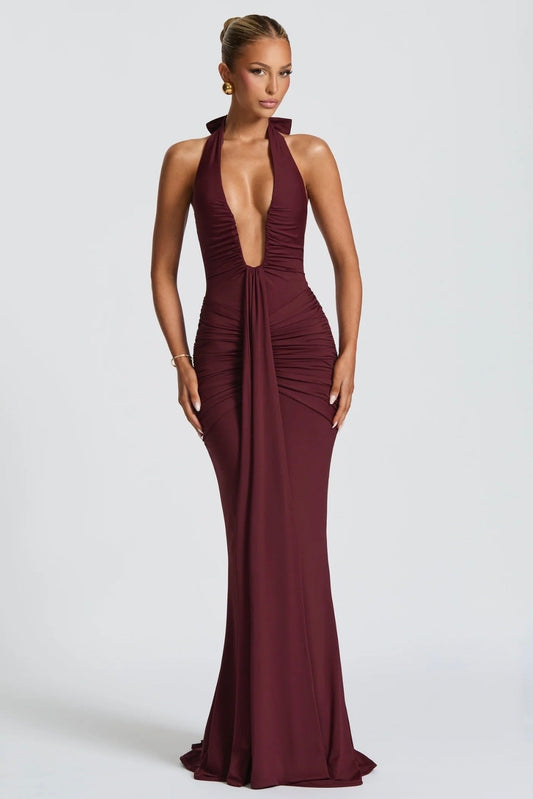 BABYBOO ROSETTA MAXI DRESS CHERRY LACQUER SIZE 8