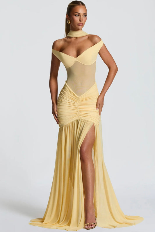 BABYBOO ALAIA MAXI DRESS LEMON SIZE 8