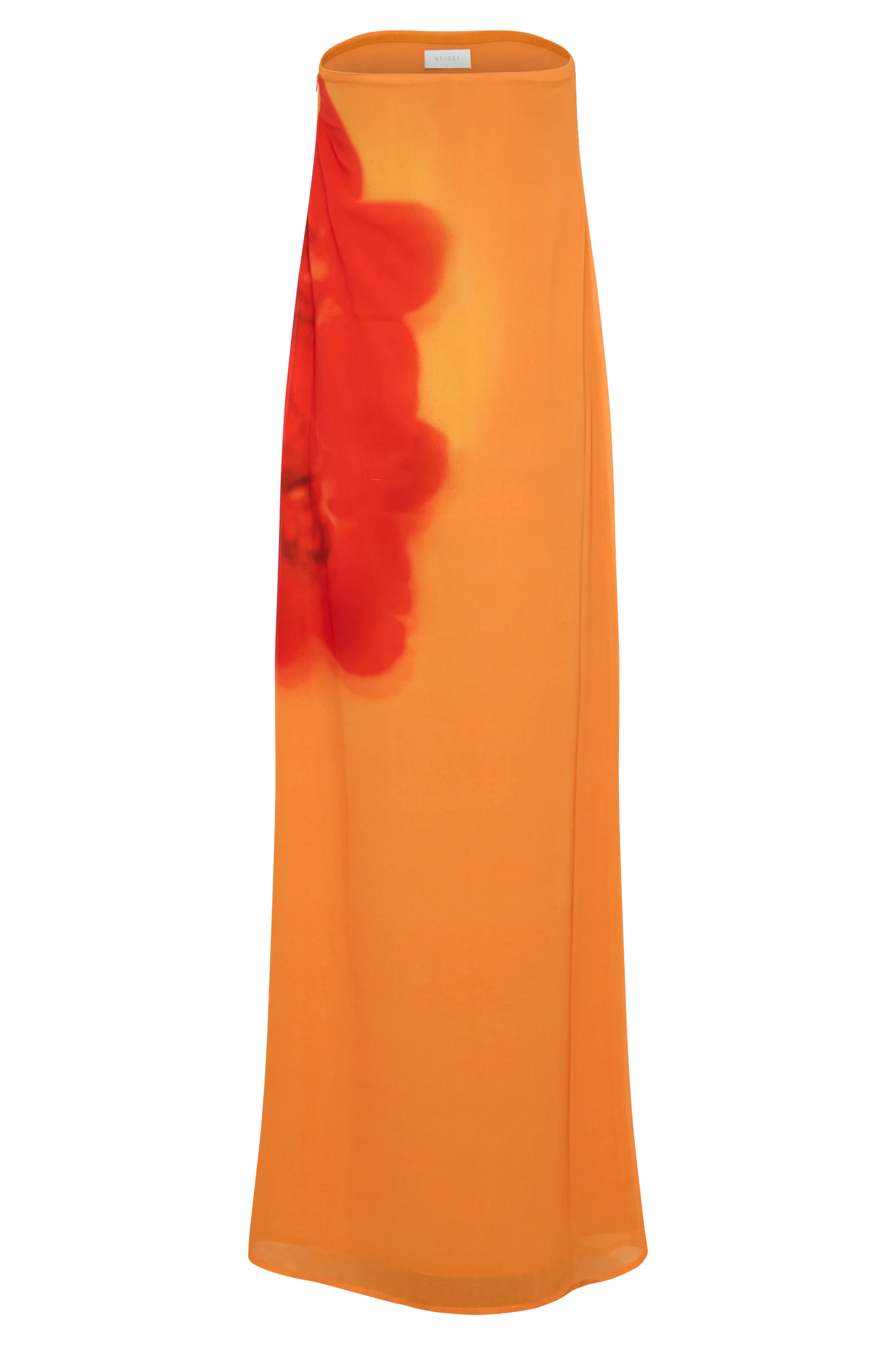 MESHKI AMAYA STRAPLESS MAXI DRESS KOI ORCHID PRINT SIZE 8